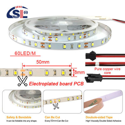 3- DC12V24V 60leds 8mm10mm 3000k 4000k 6500k Electroplate SMD2835 Luz de banda LED para decoración de interiores