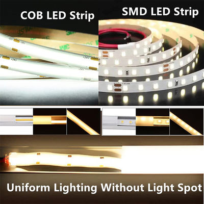 480Leds 6500K Luz de banda LED de color blanco flexible COB para decoración de interiores en voltaje 12V/24V
