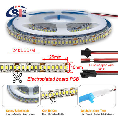 12v24v 240leds 10mm 3000K 4000K 6500K Tabla de corte a presión de doble color SMD2835 Luz de banda LED