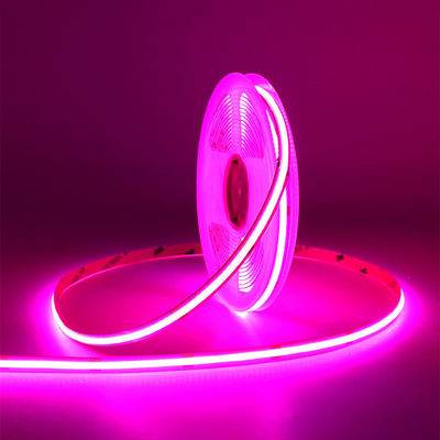 Personalización COB LED Strip Light IP20 8mm 12V24V 320leds Rosa para interiores y exteriores