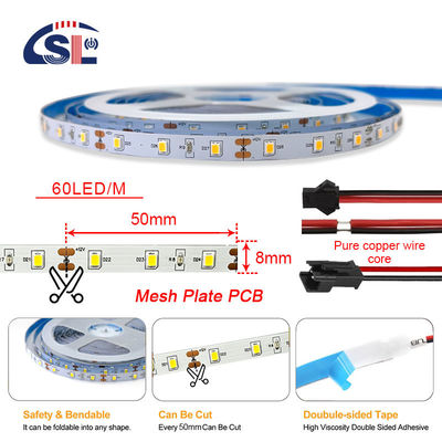 4000K-4500K SMD de un solo color 2835 Blanco caliente con luz de fondo dirigible de luz de banda 2835 12v