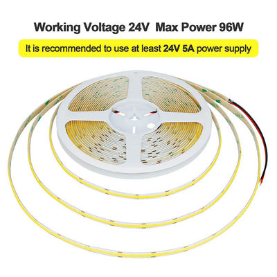 No resistente al agua 12V24V 8mm10mm 480Leds 6500K Blanco CE RoHs Flexible COB Luz de banda LED