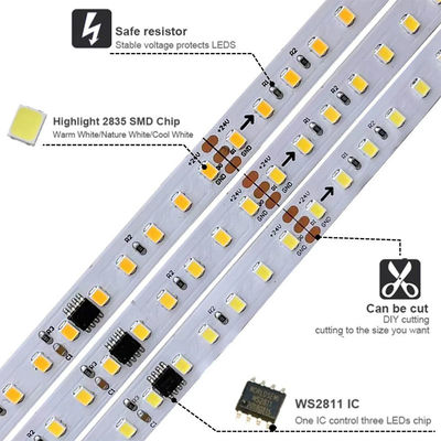 12v24v 8mm 120leds 4000K Electroplate natural SMD2835 luz de banda LED con oscurecedor