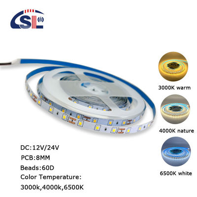 Epistar DC12V24V 8mm10mm 60leds SMD2835 Luz de banda LED para el gabinete de retroiluminación de televisión