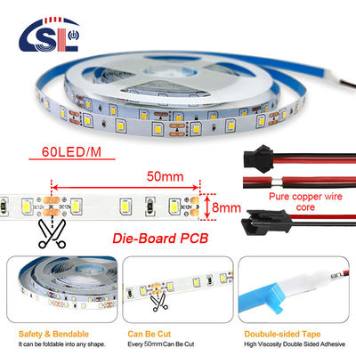 Epistar DC12V24V 8mm10mm 60leds SMD2835 Luz de banda LED para el gabinete de retroiluminación de televisión