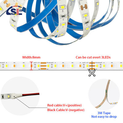 5V 8mm 320LEDs 4000K IP65 1cm Un corte de electroplata resistente al agua COB Flexible luz de banda LED
