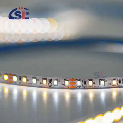 Alta luminosidad 12v24v 8mm 120leds 3000K-6500K CCT Tabla de corte a presión de doble color SMD2835 Luz de banda LED