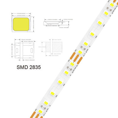 5V 8mm 320leds 4000K 1cm un corte IP65 impermeable Electroplate flexible COB luz de banda LED