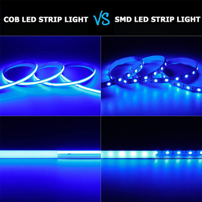 CE LVD EMC ROHS FCC REACH ERP2.0 Certificado Ice Blue COB Luz de banda LED con ancho de 8 mm