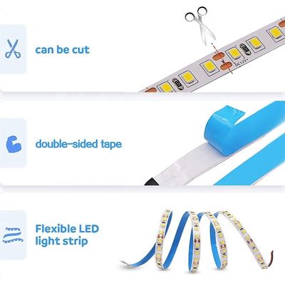 Control táctil 8mm 120leds 3000K Blanco cálido SMD2835 Luz de banda LED para decoración interior