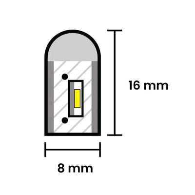 DC 12V LED rojo Neon Flex con 50000 vida útil y instalación de montaje colgante