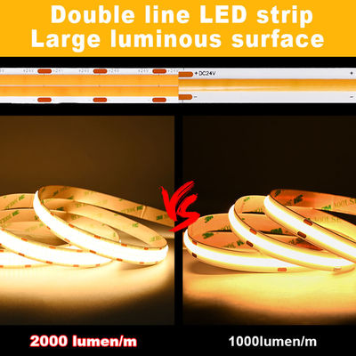 CE RoHs IP44 Ra80 COB Luz de banda LED de 8 mm de ancho 110V/220V 320Leds 3000K4000K6500K 3