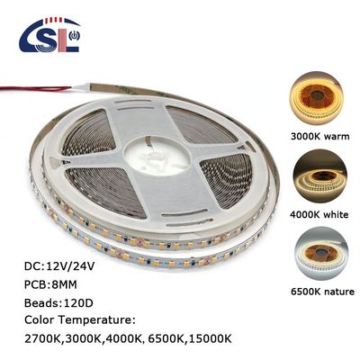Electroplate PCB 120Ds 8mm Ra 80 3000K-6500K Corriente LED de la luz de la franja para el uso residencial