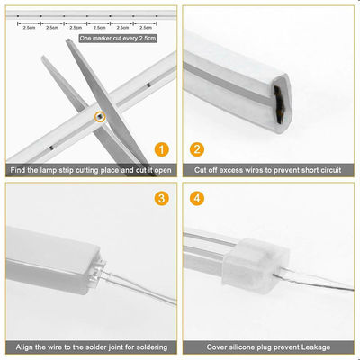 Apoyo más tenue Neon Flex Blanco Caliente 3000K Mini 24V 4x10mm IP65 a prueba de agua 168 LED/m