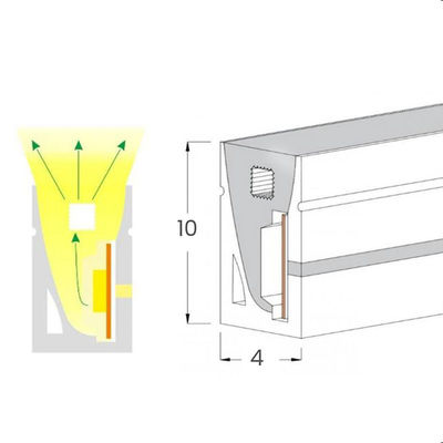 Apoyo más tenue Neon Flex Blanco Caliente 3000K Mini 24V 4x10mm IP65 a prueba de agua 168 LED/m