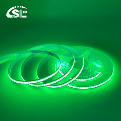 Luz de banda verde flexible e impermeable de alta densidad COB LED CE RoHs IP20 Ra90 8 mm de ancho 12V24V 320Leds