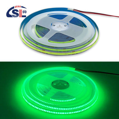 Luz de banda verde flexible e impermeable de alta densidad COB LED CE RoHs IP20 Ra90 8 mm de ancho 12V24V 320Leds