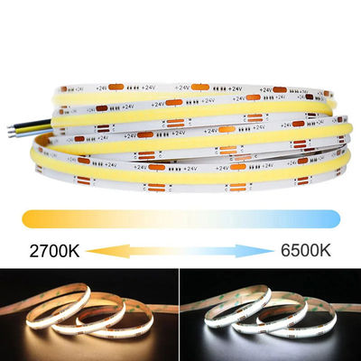 Personalización impermeable DC12V24V 8mm10mm Ancho 3000K 6500K CCT COB Luz de banda LED