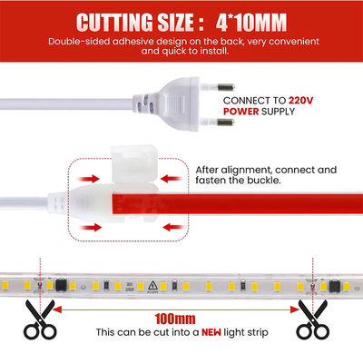 180 LED/m Alto brillo 8mm 4000K Natural Ra80 CE RoHs COB SMD2835 Luz de banda LED