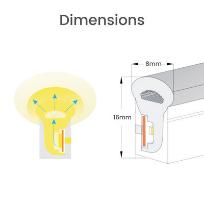 Neon Flex DC 12V IP65 Impermeable 8x16mm 120 LEDs/M Kit completo 12V para el funcionamiento de energía