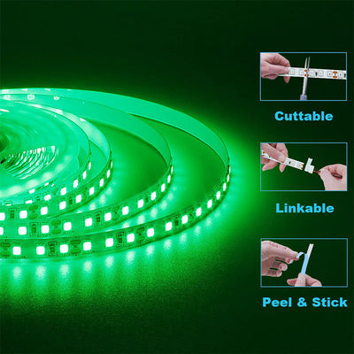Calificación IP20 Alto brillo personalizado 5V 120LEDs Verde una luz una placa electroplata SMD2835 luz de banda LED
