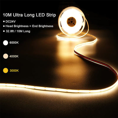 4000K COB Flexible LED Strip 480Leds 8mm10mm de ancho para el gabinete de la habitación de la cocina de la iluminación