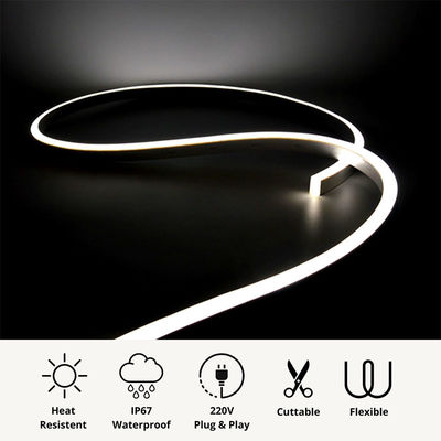 4100K Frío LED Blanco Neón Flex 24V DC Inalámbrico 8x16mm 120LEDs/m IP65 Impermeable Ideal