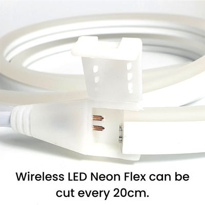 Cubierto de silicona LED blanco cálido Neon Flex 24V DC inalámbrico 8x16mm 120LEDs/m IP65 resistente al agua