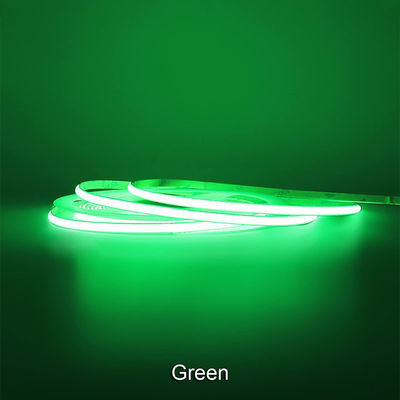 Luz de banda LED COB de larga duración IP20 8mm 12V24V 320leds Verde para exteriores interiores