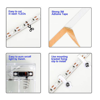 Decoración de interiores 3000K/4000K/6500K Electroplata flexible SMD2835 Luz de banda LED 5V 8mm 120LED