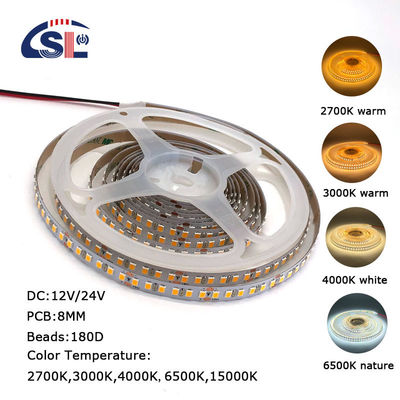 IP20 4100K 180LEDS/M 24v SMD 2835 Luz de banda LED para decoración en blanco natural