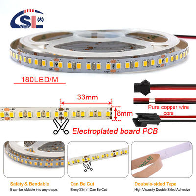IP20 4100K 180LEDS/M 24v SMD 2835 Luz de banda LED para decoración en blanco natural