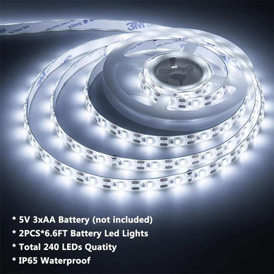 DC 24V 5V 120LEDs 8mm 6500K Blanco de alto brillo Electroplata flexible SMD2835 Luz de banda LED
