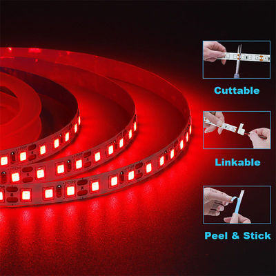 Largo 12V 8mm 120leds Red Die-Cutting Board SMD2835 Luz de banda LED para iluminación comercial