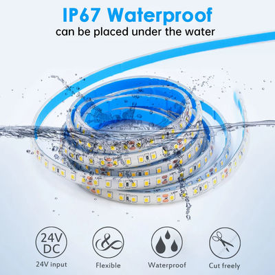 Correa de iluminación de COB 110v220v 8mm 120leds 4000K IP67 Junta de corte a presión impermeable SMD2835 Luz de banda LED