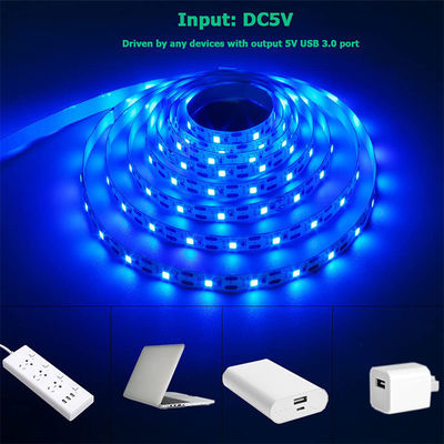 5V 8mm 120LEDs Luz de banda LED azul Electroplate SMD2835 Ideal para interiores y exteriores