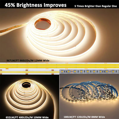 Alta densidad 8mm10mm 320leds 6500K Blanco COB Led Strip Light para decoración de interiores