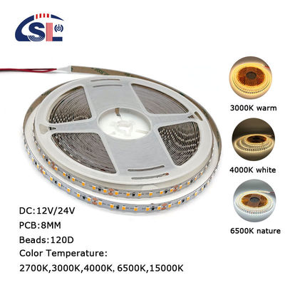 8mm 120leds 4000k Electroplate SMD2835 Luz de banda LED para iluminación interior personalizada