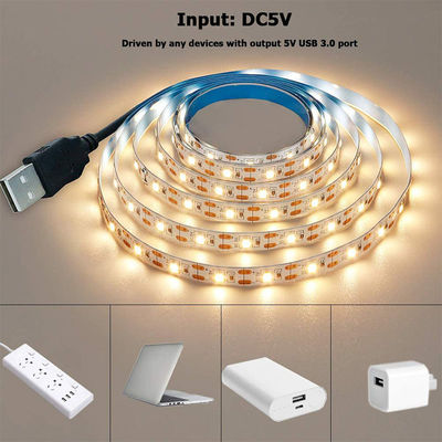 3- 120° Ángulo del haz 5v 120leds 8mm 4000K Natural Una luz una corta SMD2835 Luz de banda LED