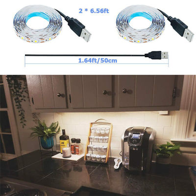 3- 120° Ángulo del haz 5v 120leds 8mm 4000K Natural Una luz una corta SMD2835 Luz de banda LED