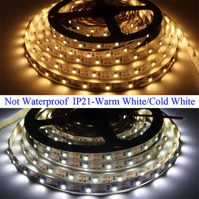 IP65 impermeable 5V 120leds 8mm 3000K Electroplate Blanco Caliente SMD2835 Luz de banda Led