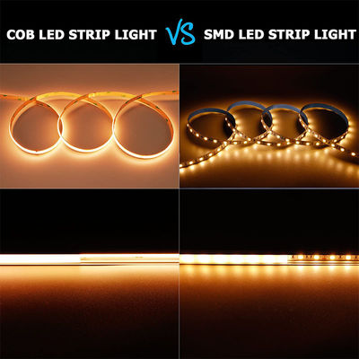DC 24V impermeable 5V 8mm 320leds 1cm Un corte 4000K natural flexible COB luz de banda LED