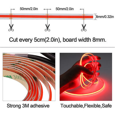 Luz de banda LED de color rojo 12V para decoración interior y exterior 8mm 320 LED