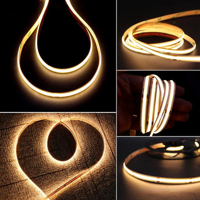 Soporte de atenuación de intensidad 8mm10mm 320leds 3000k-6500k COB Led Strip Light con 3-