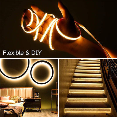 Decoración de interiores 8mm10mm 320leds 3000K4000K6500K Caliente Blanco natural flexible COB Luz de banda LED