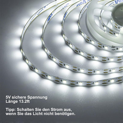 IP20 Calificado Alto brillo 5v 8mm 120leds 6500K Blanco flexible de electroplata SMD2835 Luz de banda LED