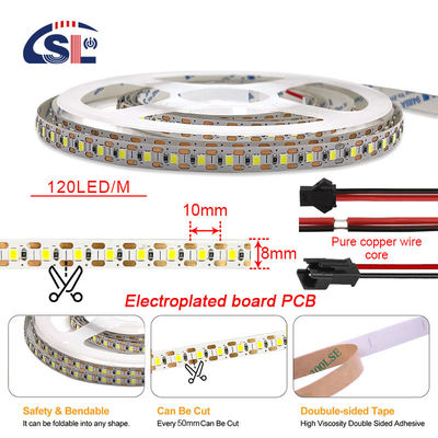 2200 lm Alto brillo 2835 120led/m LED de 8 mm de ancho 12V 24V de corte único de la luz de la franja