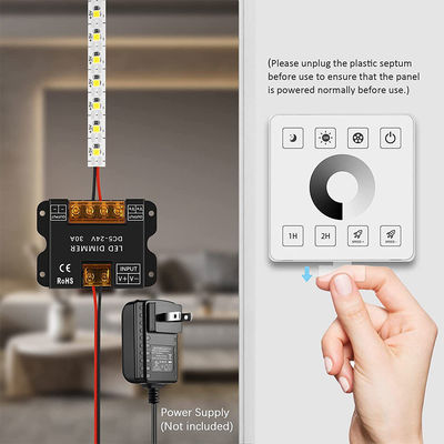 Control de luz LED de panel táctil RF inalámbrico para luces monocromáticas de dos colores y RGB