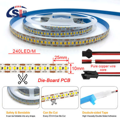 DC12V/24V 10mm 240led 2835 SMD LED Líneas de luz flexible con oscurecedor