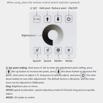 Control de luz LED de panel táctil RF inalámbrico para luces monocromáticas de dos colores y RGB